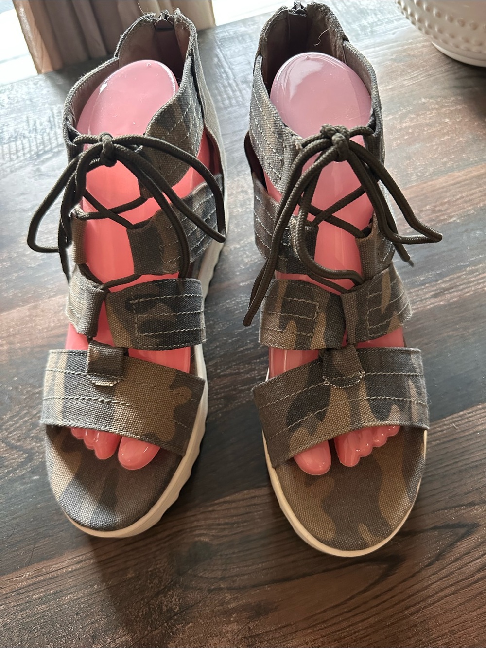Very G Camo Lace-Up Sport Sandals - Olive